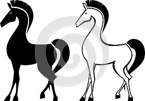 Stylization illustration of a horse photo