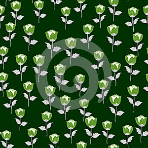 Stylize flower seamless pattern. Elegant botanical background. Abstract floral wallpaper