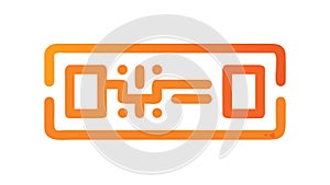 Stylized Abstract Digital Barcode Icon, vector design Generative AI