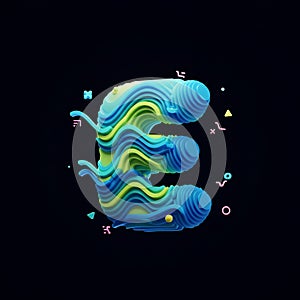 A stylized, abstract \