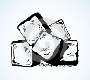 Ice cubes. Vector drawing photo