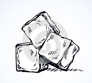 Ice cubes. Vector drawing photo