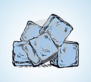 Ice cubes. Vector drawing icon