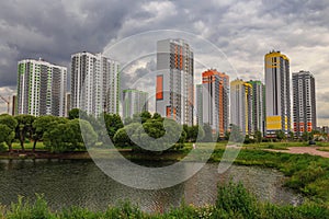 Stylized altered generic corporate modern office building