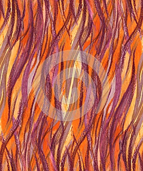 stylized animalistic tiger pattern in orange shades associated with flames