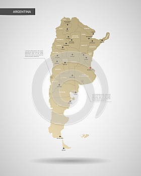 Stylized Argentina map vector illustration.