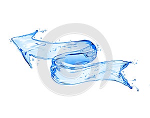 Stylized arrow made of water splashes, conceptual image