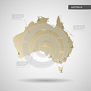 Stylized Australia map vector illustration.