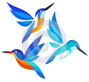 Stylized Birds in flight
