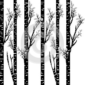 Stylized black birch