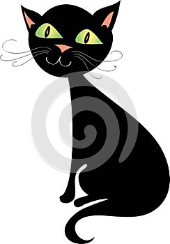 Stylized black cat