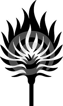 Stylized Black Flame or Fire Symbol
