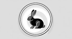 Stylized black silhouette of a rabbit