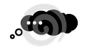 Stylized Black Thought Bubble Icon for Communication, vector design Generative AI