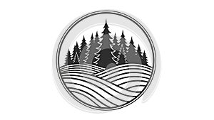 Circular Forest Landscape Emblem