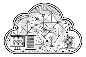 Cloud Computing and Data Network Illustration