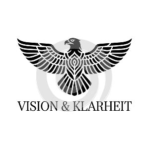 eagle with vision in a stylized font