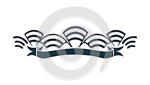 Stylized Black and White Wave Pattern, vector design Generative AI