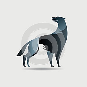 Stylized black wolf icon photo