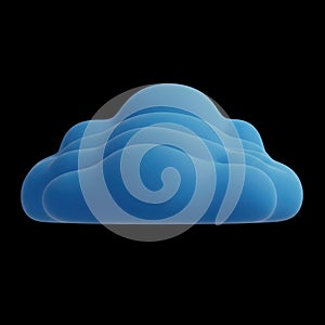 Blue cloud on black background