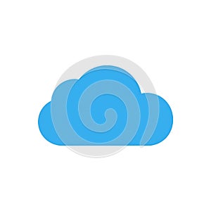 Simple Blue Cloud Icon on White Background