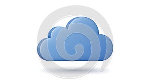 Stylized Blue Cloud Illustration on White Background