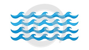 Stylized Blue Ocean Waves Pattern Icon, vector design Generative AI