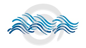 Stylized Blue Ocean Waves Pattern Vector, vector design Generative AI