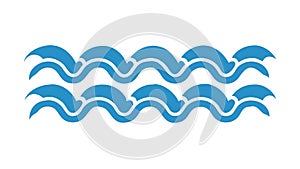 Stylized Blue Ocean Waves Pattern Vector, vector design Generative AI