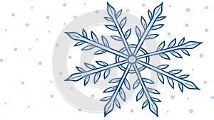 Stylized Blue Snowflake with Geometric Patterns, vector design Generative AI