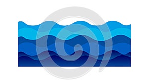 Stylized Blue Water Waves Background Element, vector design Generative AI