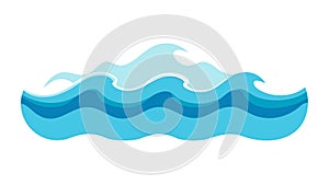 Stylized Blue Water Waves Vector, Dynamic Liquid Pattern, vector design Generative AI