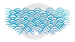 Stylized Blue Wave Pattern, Abstract Water Surface Design, vector design Generative AI