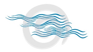 Stylized Blue Waves Pattern, Water Element Design, vector design Generative AI