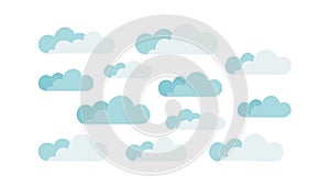 Stylized Blue and White Cloud Sky Pattern, vector design Generative AI