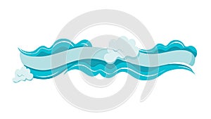 Stylized Blue and White Wave Pattern, vector design Generative AI