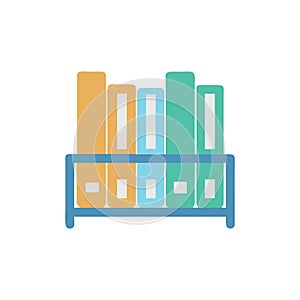 Stylized Bookshelf Icon Design