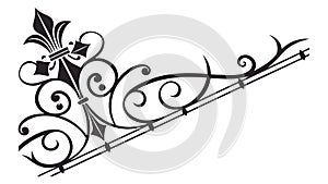 Stylized Botanical Swirls and Leaf Decorative Element, vector design Generative AI