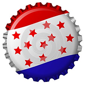 Stylized bottle cap with united states flag