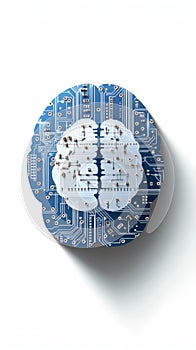 Digital brain concept showcasing intricate circuit patterns as a representation of technology and artificial