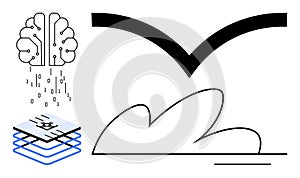 Artificial Intelligence, Cloud Computing, and Abstract Digital Transformation Concept