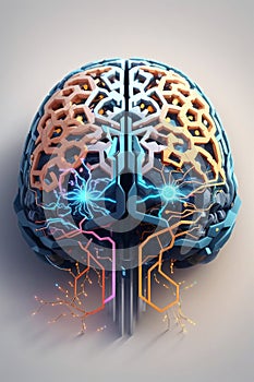 stylized brain icon that\'s surrounded by a soft glow aura