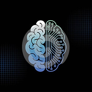 Artificial Intelligence: Brain meets electronic circuit interface ,AI generated