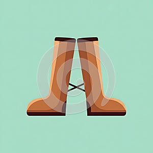 Stylized Brown Boots Illustration