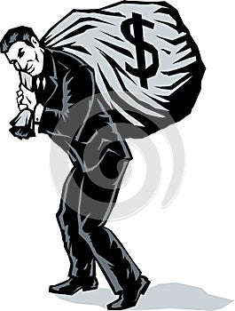 Stylized Business man with bag