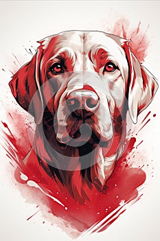 Stylized Canine Charm: A Labrador Retriever\'s Portrait photo