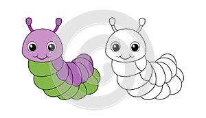 Stylized Caterpillar for Creative Coloring