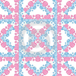 Stylized Check Floral Pattern Background