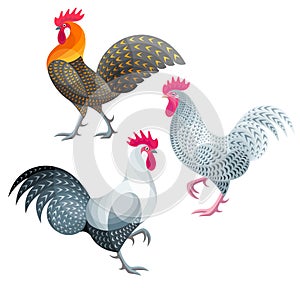 Stylized Chickens - Roosters