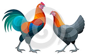 Stylized Chickens - vector illustration